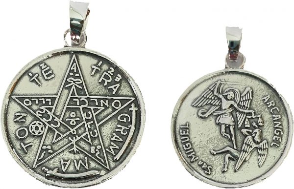 Medalla San Miguel con tetragramaton (acero)