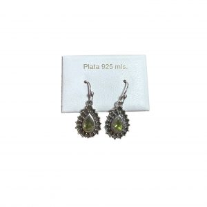 Pendientes de olivino en plata de ley